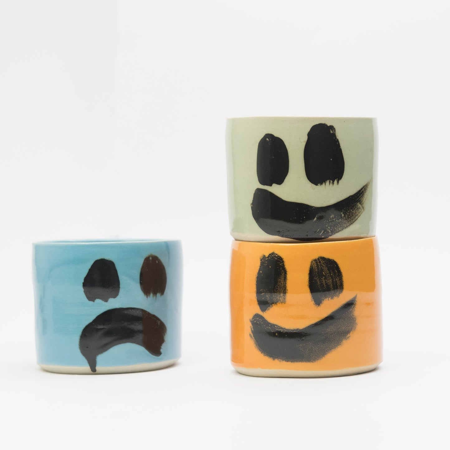 Mood Mugs - matcha grøn u. hank / Glad